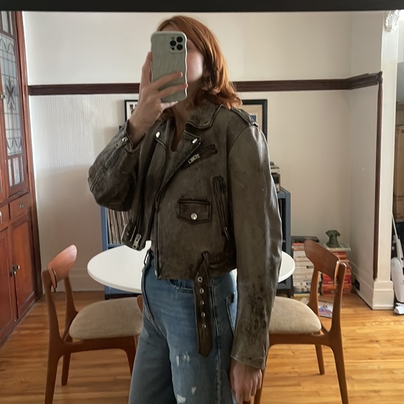 Cropped Leather Jacket - Picture 2 of 5
